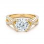 18k Yellow Gold Custom Diamond Engagement Ring - Flat View -  100565 - Thumbnail