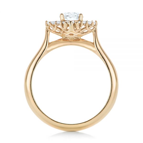 14k Yellow Gold Custom Diamond Engagement Ring - Front View - 102230