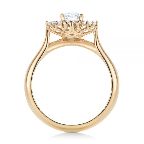 14k Yellow Gold Custom Diamond Engagement Ring - Front View -  102230