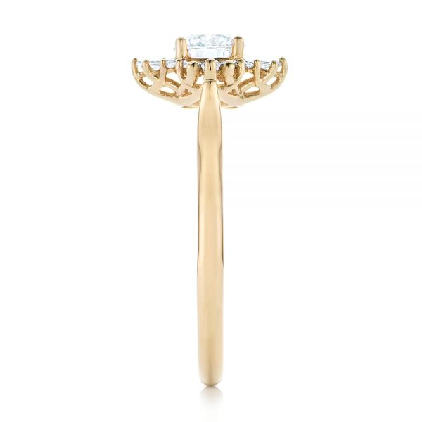 14k Yellow Gold Custom Diamond Engagement Ring - Side View - 102230