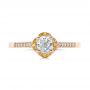 14k Rose Gold 14k Rose Gold Custom Diamond And Yellow Sapphire Engagement Ring - Top View -  102240 - Thumbnail