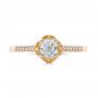 18k Rose Gold 18k Rose Gold Custom Diamond And Yellow Sapphire Engagement Ring - Top View -  102240 - Thumbnail