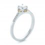18k White Gold 18k White Gold Custom Diamond And Yellow Sapphire Engagement Ring - Three-Quarter View -  102240 - Thumbnail