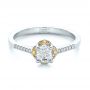 14k White Gold 14k White Gold Custom Diamond And Yellow Sapphire Engagement Ring - Flat View -  102240 - Thumbnail