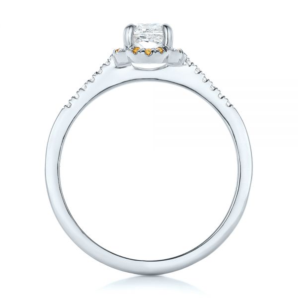 14k White Gold 14k White Gold Custom Diamond And Yellow Sapphire Engagement Ring - Front View -  102240