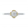 18k White Gold 18k White Gold Custom Diamond And Yellow Sapphire Engagement Ring - Top View -  102240 - Thumbnail