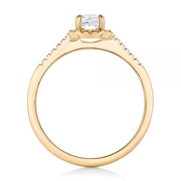 14k Yellow Gold Custom Diamond And Yellow Sapphire Engagement Ring - Front View -  102240