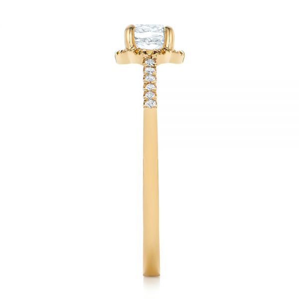 14k Yellow Gold Custom Diamond And Yellow Sapphire Engagement Ring - Side View -  102240