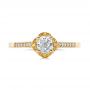 14k Yellow Gold Custom Diamond And Yellow Sapphire Engagement Ring - Top View -  102240 - Thumbnail