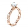 18k Rose Gold 18k Rose Gold Custom Diamond In Filigree Engagement Ring - Three-Quarter View -  102077 - Thumbnail