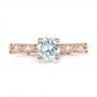 18k Rose Gold 18k Rose Gold Custom Diamond In Filigree Engagement Ring - Top View -  102077 - Thumbnail