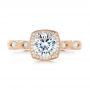 14k Rose Gold Custom Diamond In Filigree Engagement Ring - Top View -  102786 - Thumbnail