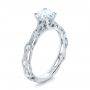 14k White Gold Custom Diamond In Filigree Engagement Ring - Three-Quarter View -  102077 - Thumbnail