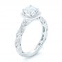 14k White Gold 14k White Gold Custom Diamond In Filigree Engagement Ring - Three-Quarter View -  102786 - Thumbnail