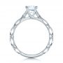 14k White Gold Custom Diamond In Filigree Engagement Ring - Front View -  102077 - Thumbnail