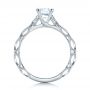 14k White Gold Custom Diamond In Filigree Engagement Ring - Front View -  102077 - Thumbnail