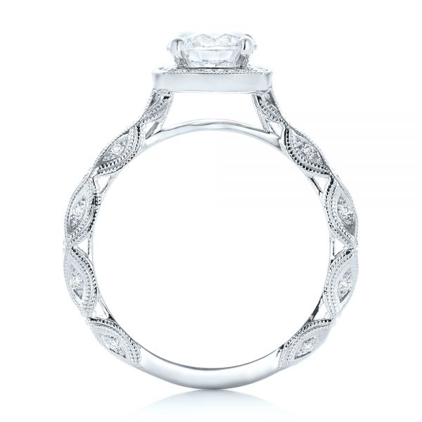  Platinum Platinum Custom Diamond In Filigree Engagement Ring - Front View -  102786