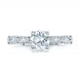 14k White Gold Custom Diamond In Filigree Engagement Ring - Top View -  102077 - Thumbnail