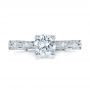 18k White Gold 18k White Gold Custom Diamond In Filigree Engagement Ring - Top View -  102077 - Thumbnail