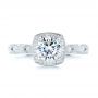 14k White Gold 14k White Gold Custom Diamond In Filigree Engagement Ring - Top View -  102786 - Thumbnail
