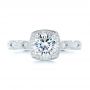 18k White Gold 18k White Gold Custom Diamond In Filigree Engagement Ring - Top View -  102786 - Thumbnail