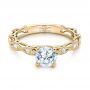 18k Yellow Gold 18k Yellow Gold Custom Diamond In Filigree Engagement Ring - Flat View -  102077 - Thumbnail