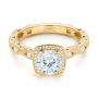 14k Yellow Gold 14k Yellow Gold Custom Diamond In Filigree Engagement Ring - Flat View -  102786 - Thumbnail