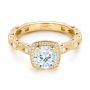 14k Yellow Gold 14k Yellow Gold Custom Diamond In Filigree Engagement Ring - Flat View -  102786 - Thumbnail