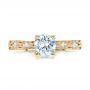 18k Yellow Gold 18k Yellow Gold Custom Diamond In Filigree Engagement Ring - Top View -  102077 - Thumbnail