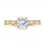 14k Yellow Gold 14k Yellow Gold Custom Diamond In Filigree Engagement Ring - Top View -  102077 - Thumbnail