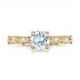 14k Yellow Gold 14k Yellow Gold Custom Diamond In Filigree Engagement Ring - Top View -  102077 - Thumbnail