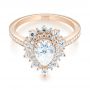 14k Rose Gold 14k Rose Gold Custom Double Halo Diamond Engagement Ring - Flat View -  103825 - Thumbnail