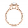 18k Rose Gold 18k Rose Gold Custom Double Halo Diamond Engagement Ring - Front View -  100613 - Thumbnail