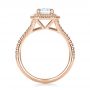 14k Rose Gold 14k Rose Gold Custom Double Halo Diamond Engagement Ring - Front View -  100613 - Thumbnail