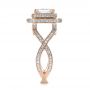 18k Rose Gold 18k Rose Gold Custom Double Halo Diamond Engagement Ring - Side View -  100598 - Thumbnail