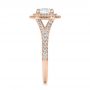18k Rose Gold 18k Rose Gold Custom Double Halo Diamond Engagement Ring - Side View -  100613 - Thumbnail