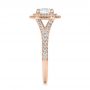 14k Rose Gold 14k Rose Gold Custom Double Halo Diamond Engagement Ring - Side View -  100613 - Thumbnail