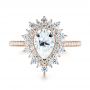 14k Rose Gold 14k Rose Gold Custom Double Halo Diamond Engagement Ring - Top View -  103825 - Thumbnail