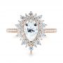 18k Rose Gold 18k Rose Gold Custom Double Halo Diamond Engagement Ring - Top View -  103825 - Thumbnail