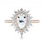 18k Rose Gold 18k Rose Gold Custom Double Halo Diamond Engagement Ring - Top View -  103825 - Thumbnail