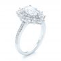  Platinum Platinum Custom Double Halo Diamond Engagement Ring - Three-Quarter View -  103825 - Thumbnail
