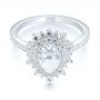 18k White Gold 18k White Gold Custom Double Halo Diamond Engagement Ring - Flat View -  103825 - Thumbnail