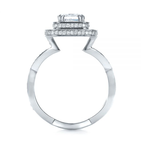  Platinum Platinum Custom Double Halo Diamond Engagement Ring - Front View -  100598