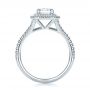  Platinum Custom Double Halo Diamond Engagement Ring - Front View -  100613 - Thumbnail
