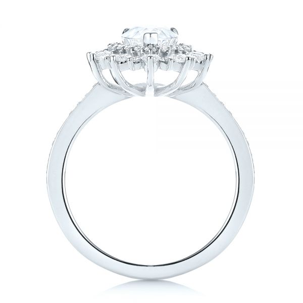 Platinum Platinum Custom Double Halo Diamond Engagement Ring - Front View - 103825