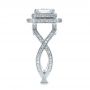 18k White Gold Custom Double Halo Diamond Engagement Ring - Side View -  100598 - Thumbnail