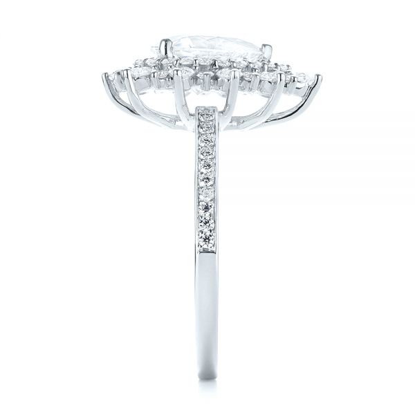 Platinum Platinum Custom Double Halo Diamond Engagement Ring - Side View - 103825