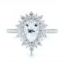 14k White Gold 14k White Gold Custom Double Halo Diamond Engagement Ring - Top View -  103825 - Thumbnail