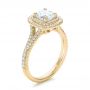 18k Yellow Gold 18k Yellow Gold Custom Double Halo Diamond Engagement Ring - Three-Quarter View -  100613 - Thumbnail