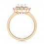 14k Yellow Gold Custom Double Halo Diamond Engagement Ring - Front View -  103825 - Thumbnail